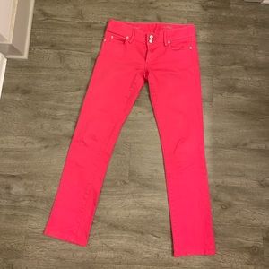Lilly Pulitzer Worth Hot Pink Straight Leg Jeans Size 2
